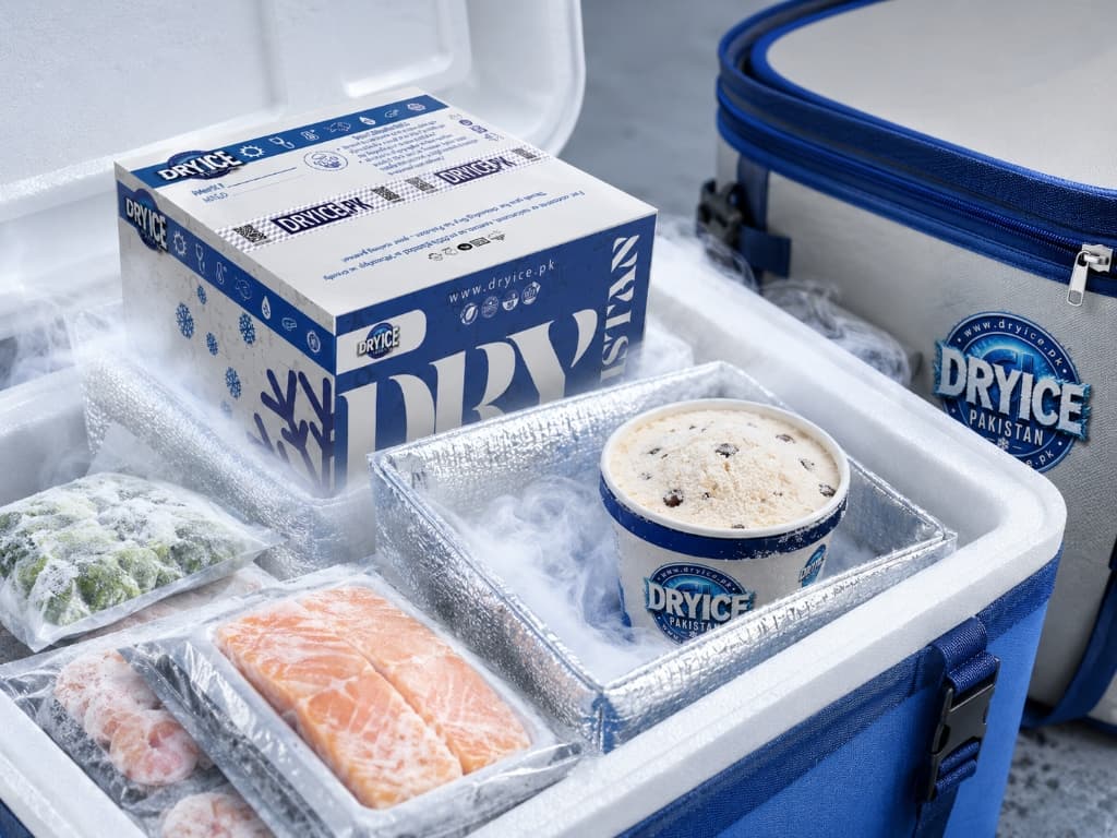 Frozen food and dessert transport using dry ice