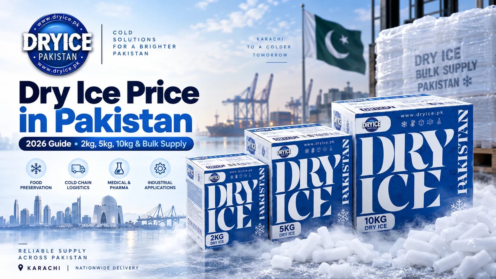Dry Ice Price in Pakistan (2026 Guide): 2kg, 5kg, 10kg & Bulk Supply