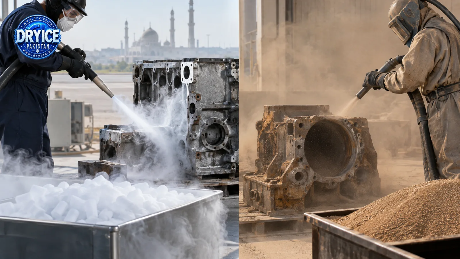 Sandblasting process on metal surface