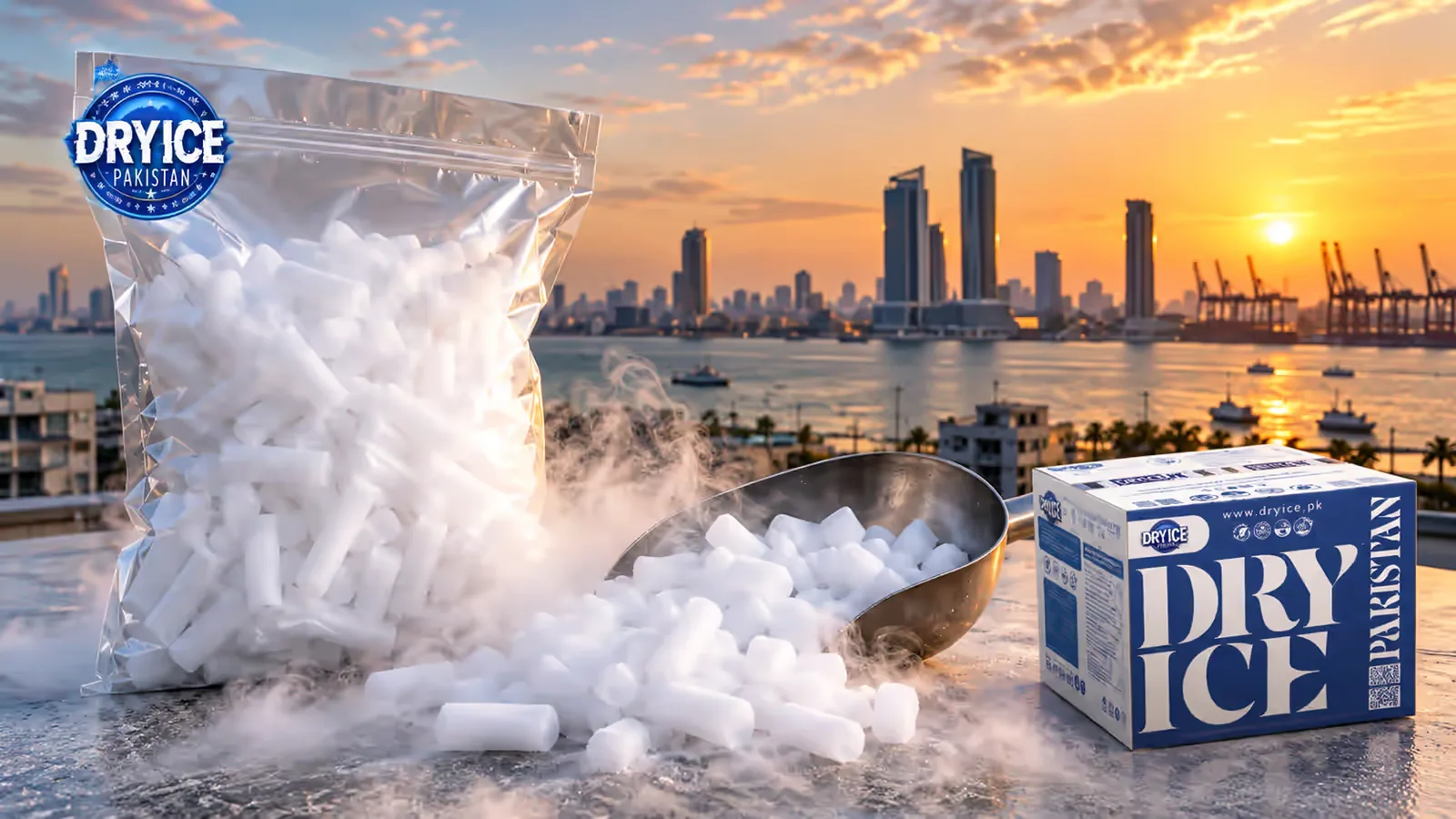 Dry ice pellets in Karachi packaging