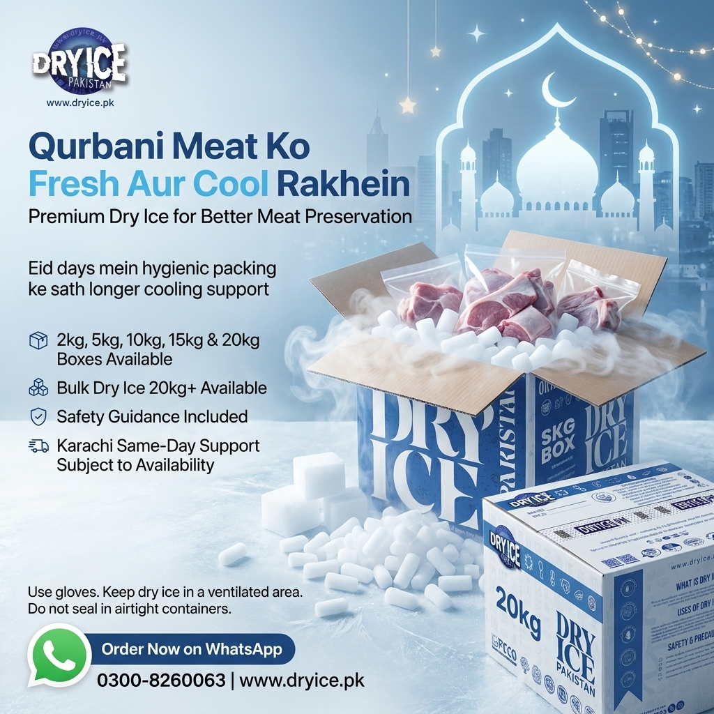 Dry ice for Qurbani meat preservation in Karachi by Dry Ice Pakistan
