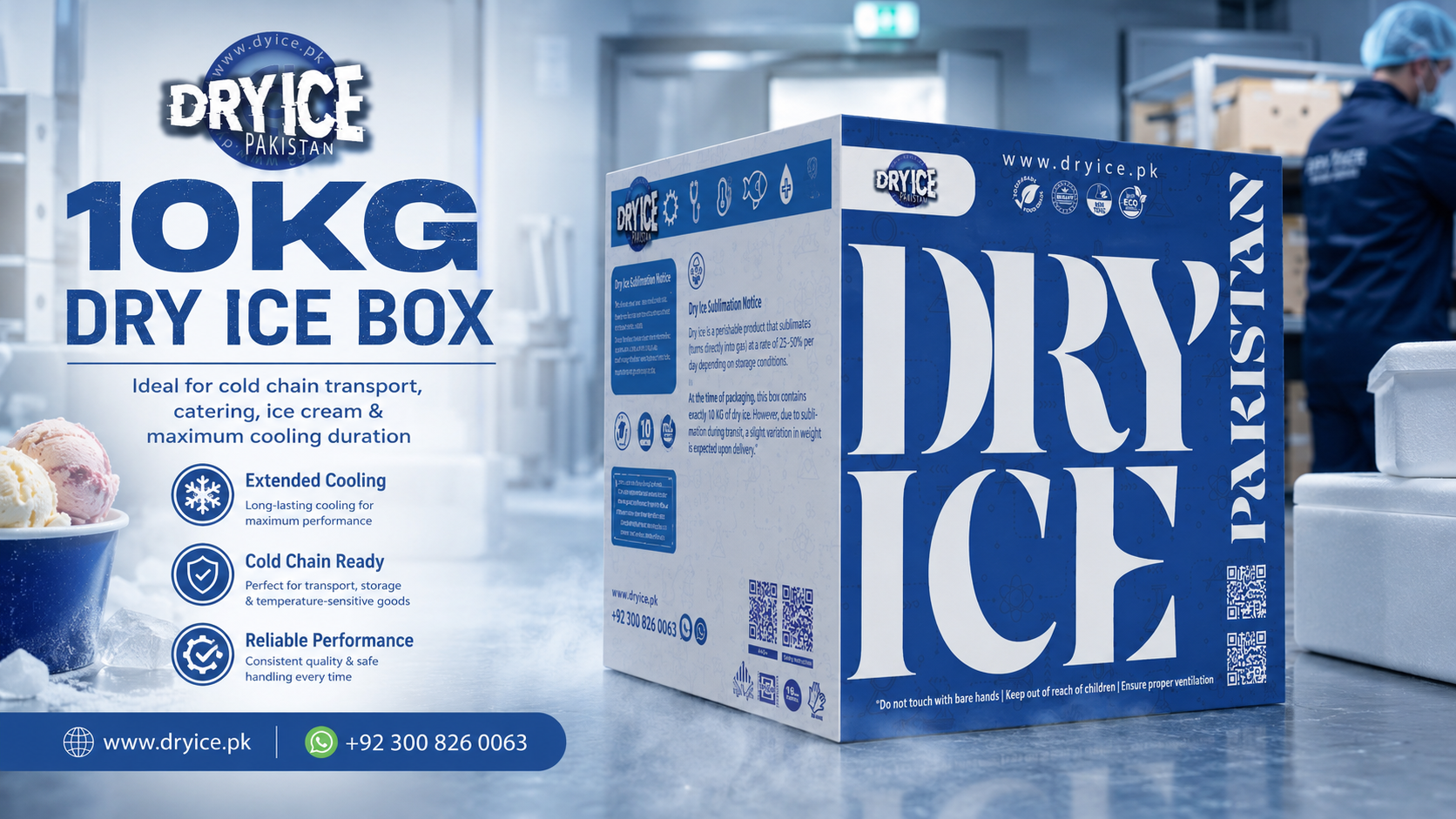 10kg dry ice box for cold chain and frozen delivery in Pakistan