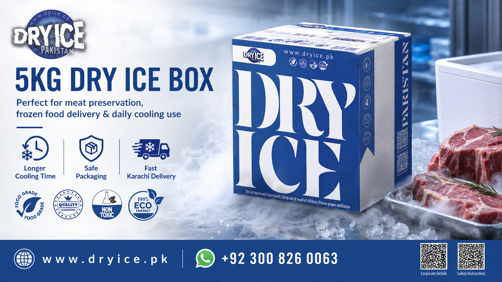 5kg dry ice box for frozen food and meat preservation in Pakistan